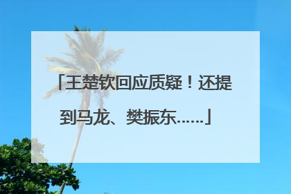 王楚钦回应质疑！还提到马龙、樊振东……